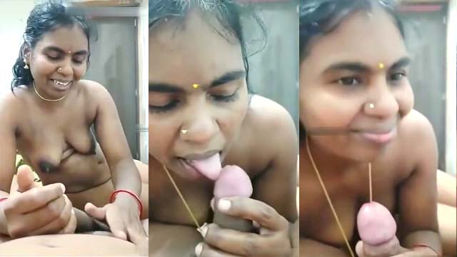 Chubby Tamil Wife With Cute Saggy Small Bobos Sucking