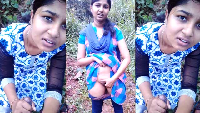 Innocent Beautiful Girl Outdoor Rubbing Her Pussy Sucking Dick