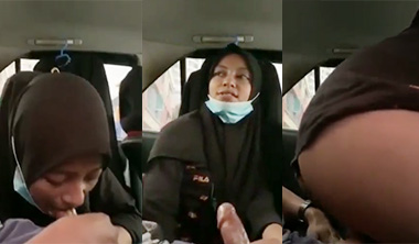 Hijabi Girl Giving Blowjob Dick Fucking Inside Car XXX