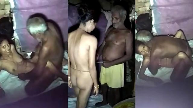 Telugu Village Wife Painful Fucking with Father – in – Law Mms